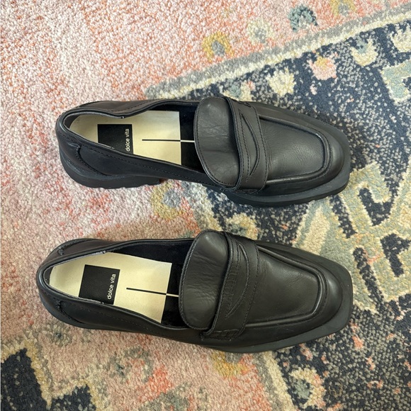 Dolce Vita Black Leather Loafers Size 7.5 - Picture 10 of 10